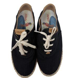 Olukai Kaula Pa’a Li Black Espadrille Shoes Size 7.5 US / 37.5 EUR